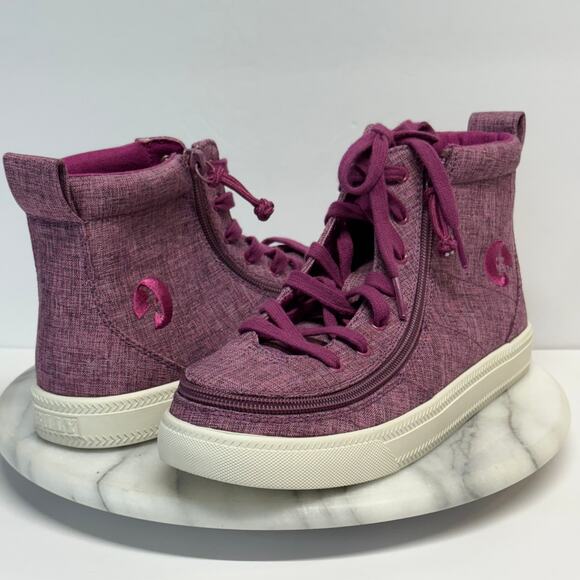 Billy High Top Shoes Woman's 6.5‎ Purple Zip Special Needs Comfort Zip Support - Picture 1 of 11